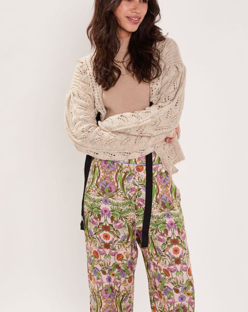 Gilet ajouré Vintage beige
