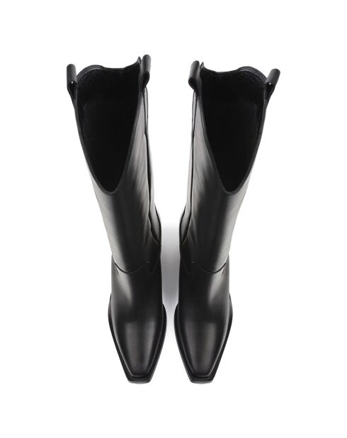 Bottes en Cuir Dark Nights noires - Talon 5 cm