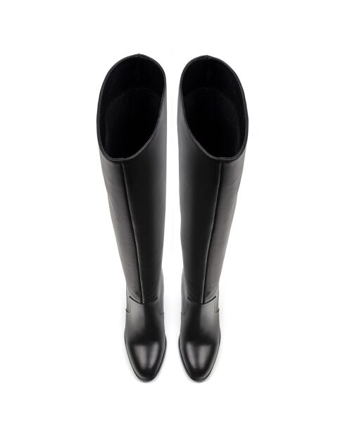Bottes en Cuir Midnight Ride noires - Talon 8 cm