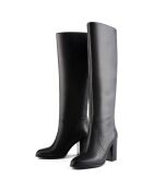 Bottes en Cuir Midnight Ride noires - Talon 8 cm