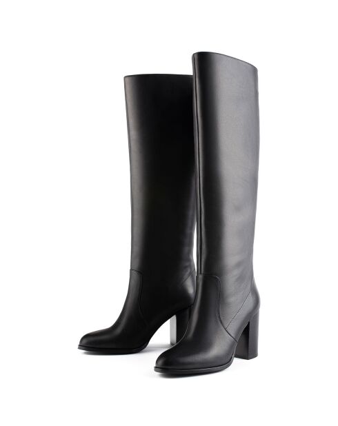 Bottes en Cuir Midnight Ride noires - Talon 8 cm