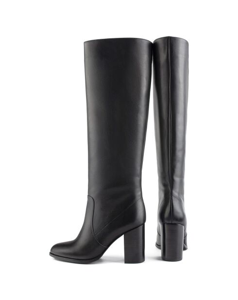 Bottes en Cuir Midnight Ride noires - Talon 8 cm