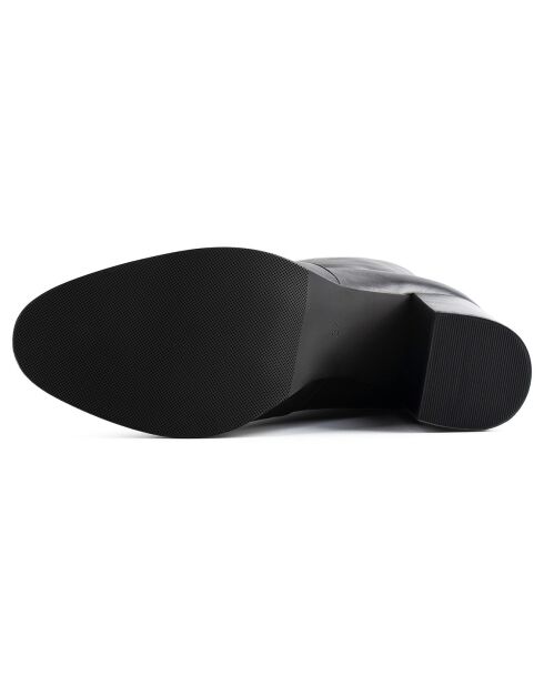 Bottes en Cuir Midnight Ride noires - Talon 8 cm