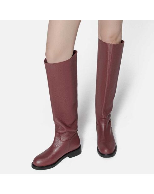 Bottes en Cuir Mr Jones Maxi bordeaux