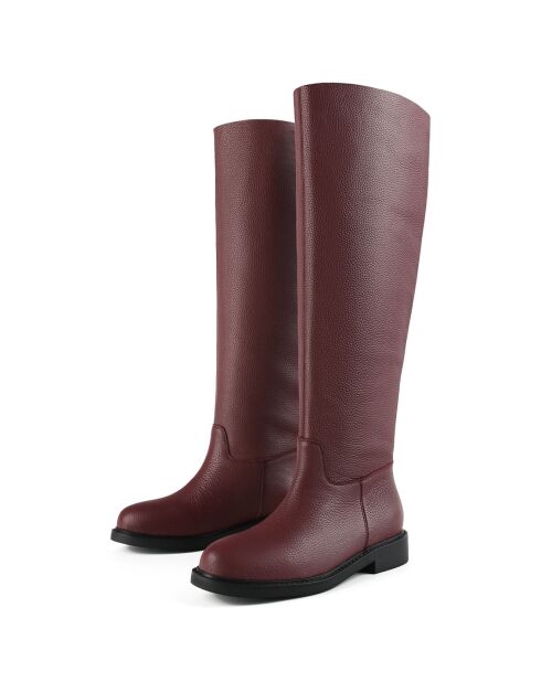 Bottes en Cuir Mr Jones Maxi bordeaux