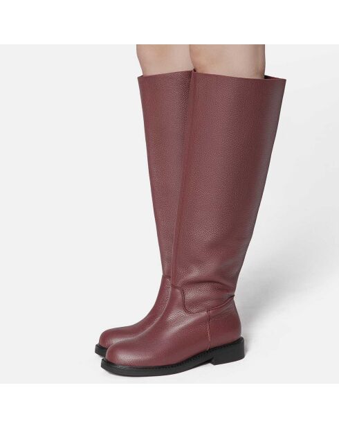 Bottes en Cuir Mr Jones Maxi bordeaux