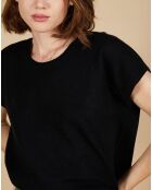 Pull 100% Cachemire Laurène manches courtes noir