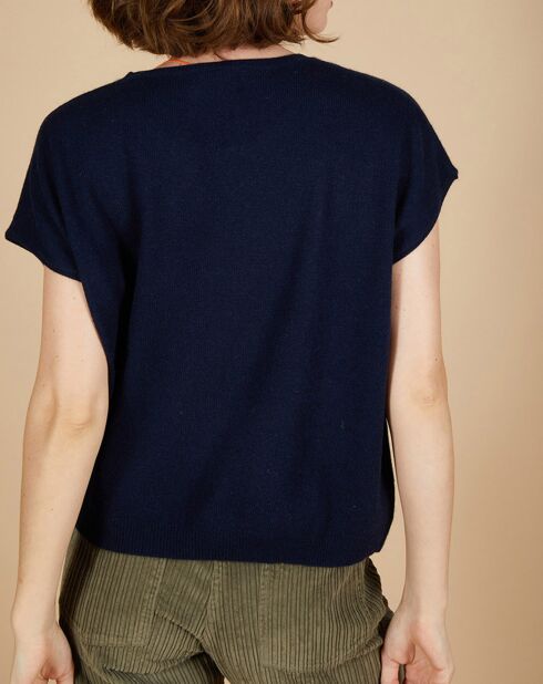 Pull 100% Cachemire Laurène manches courtes nuit