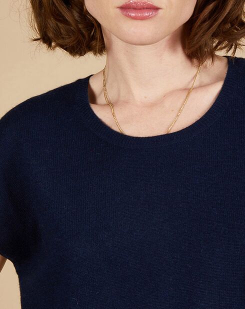Pull 100% Cachemire Laurène manches courtes nuit