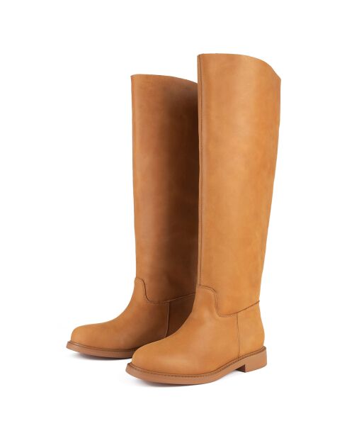 Mr. Jones Maxi-Stiefel aus Kamelfarbenem Leder