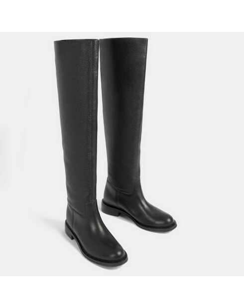 Bottes en Cuir Mr Jones Maxi noires