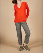 Pull ample 100% Cachemire Isidore col V orange