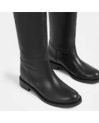 Bottes en Cuir Mr Jones Maxi noires