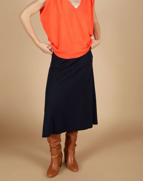 Pull 100% Cachemire Bella épaulettes corail fluo