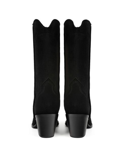 Boots en Cuir Rock Me Slow noires - Talon 6 cm