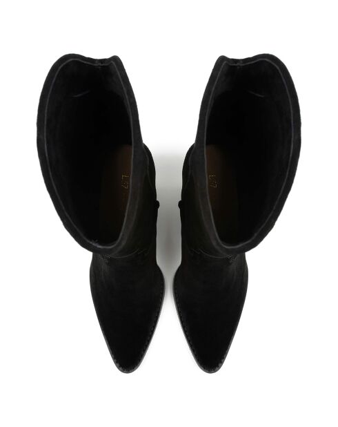 Boots en Cuir Rock Me Slow noires - Talon 6 cm
