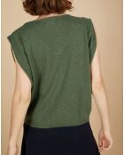 Pull 100% Cachemire Bella épaulettes kaki