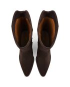 Boots en Cuir Rock Me Slow marron - Talon 6 cm