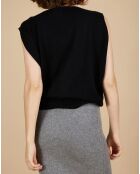 Pull 100% Cachemire Bella épaulettes noir