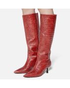 Bottes en Cuir Somebody Told Me bordeaux - Talon 5.6 cm