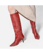 Bottes en Cuir Somebody Told Me bordeaux - Talon 5.6 cm