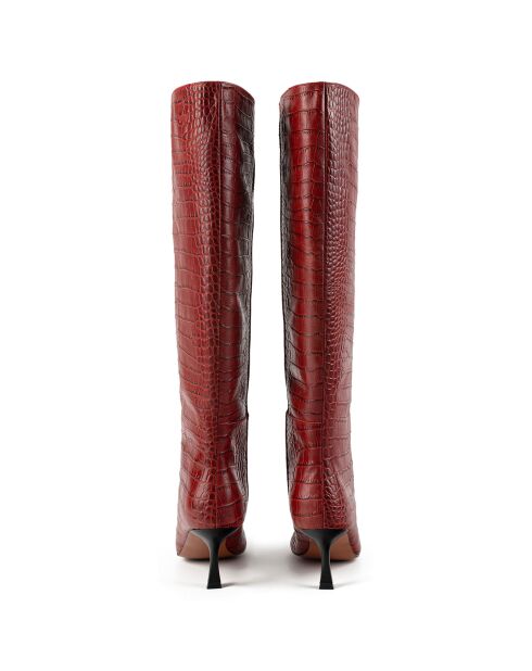 Bottes en Cuir Somebody Told Me bordeaux - Talon 5.6 cm