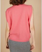 Pull 100% Cachemire Bella  épaulettes rose
