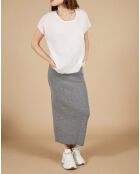 Pull 100% Cachemire Marion à bandes au dos écru