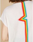 Pull 100% Cachemire Marion à bandes au dos écru