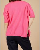 Pull poncho 100% Cachemire Kelly col V manches courtes tulipe