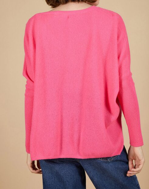 Pull poncho 100% Cachemire Emma col V tulipe