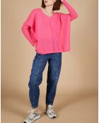 Pullover poncho Emma con scollo a V a tulipano 100% cachemire