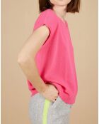 Pull 100% Cachemire manches courtes Charline boutons au dos tulipe