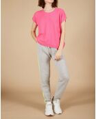 Pull 100% Cachemire manches courtes Charline boutons au dos tulipe