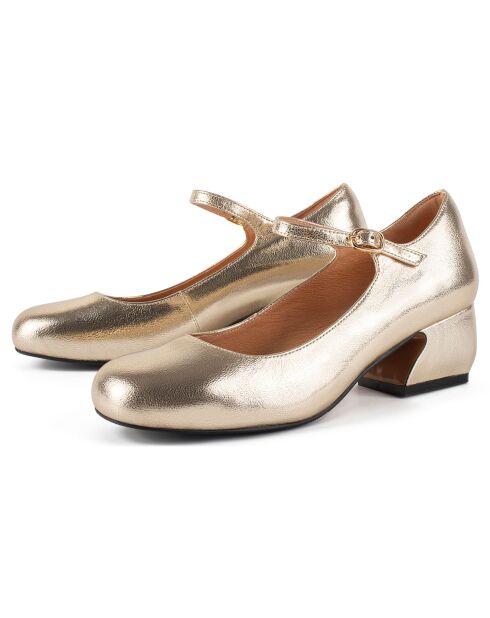 Escarpins en Cuir Hear Me Out dorés - Talon 5 cm