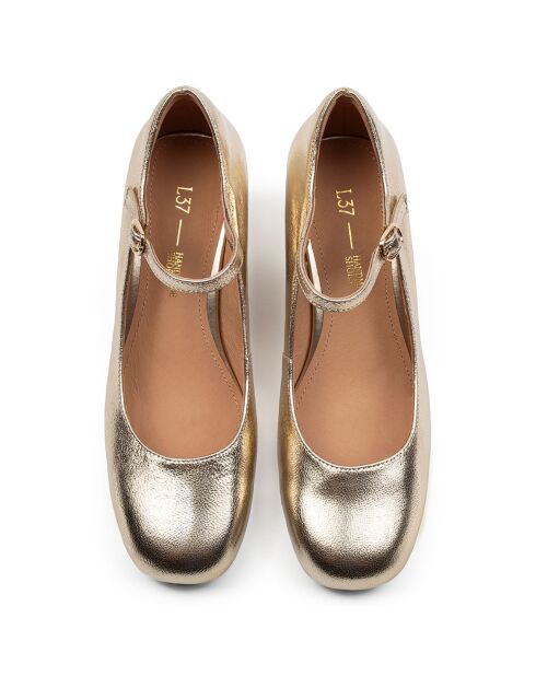 Escarpins en Cuir Hear Me Out dorés - Talon 5 cm
