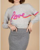 Pull 100% Cachemire Beyonce col rond gris chiné clair