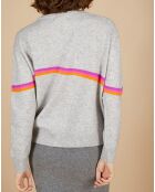 Pull 100% Cachemire Beyonce col rond gris chiné clair