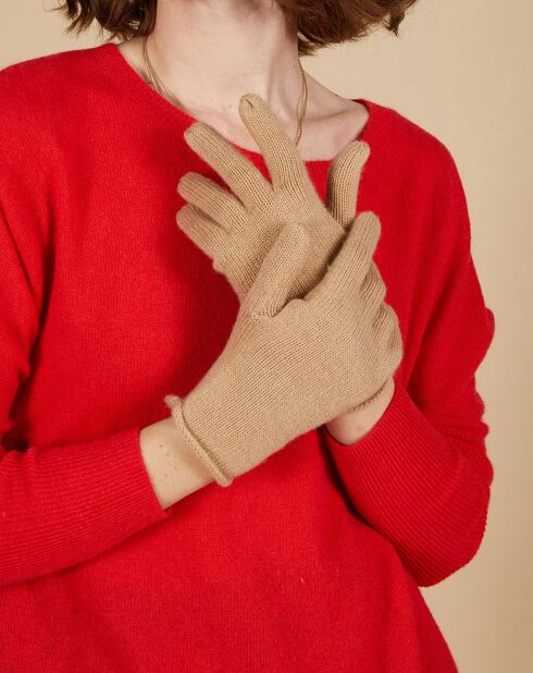 Gants 100% Cachemire Garance camel