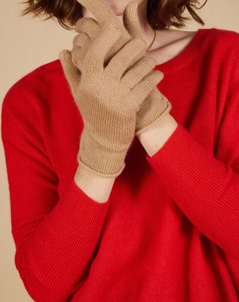 Gants 100% Cachemire Garance camel