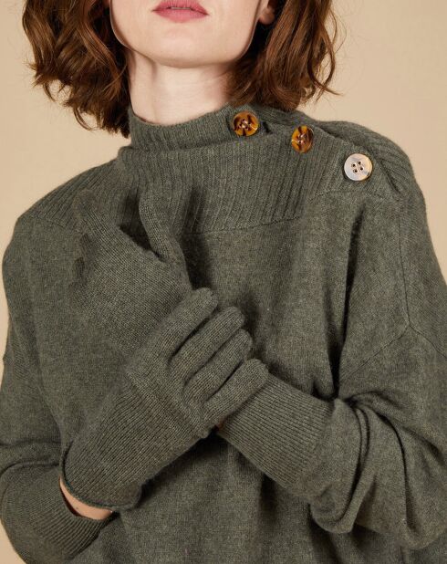 Gants 100% Cachemire Garance kaki