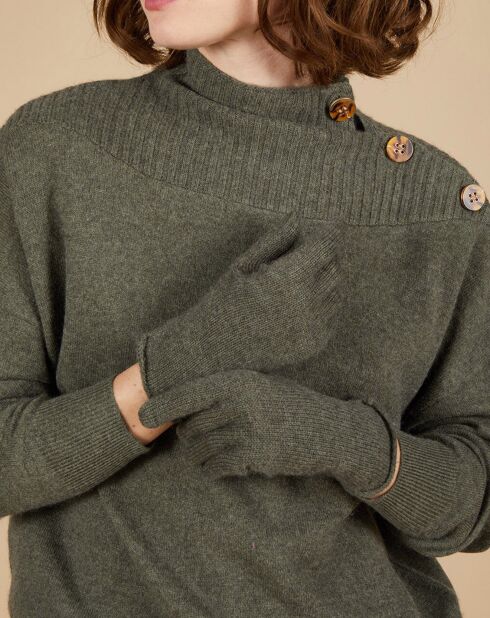 Gants 100% Cachemire Garance kaki