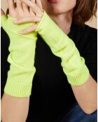 Mitaines 100% Cachemire Mindy jaune fluo