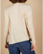 Pull poncho 100% Cachemire Alizée col rond beige chiné