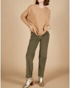 Pull poncho 100% Cachemire Alizée col rond camel