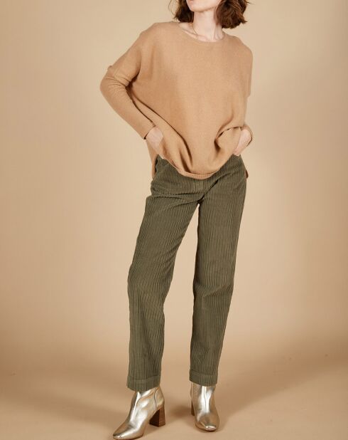 Pull poncho 100% Cachemire Alizée col rond camel