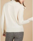 Pull 100% Cachemire Audrey col zippé écru