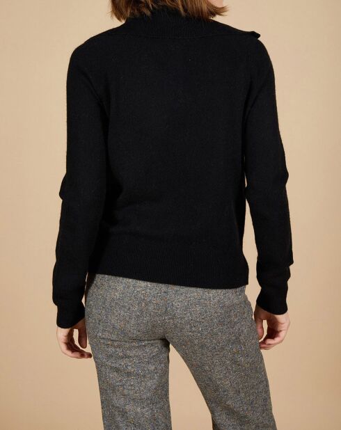 Pull 100% Cachemire Audrey col zippé noir