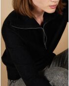 Pull 100% Cachemire Audrey col zippé noir