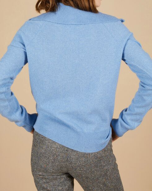 Pull 100% Cachemire Audrey col zippé topaze